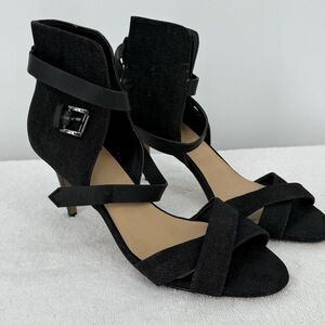 JOE’S JEANS Womens Black Denim Ankle Strap HeelsPumps Shoes Size 8